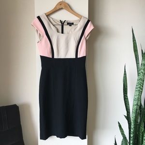 Tahari color block dress